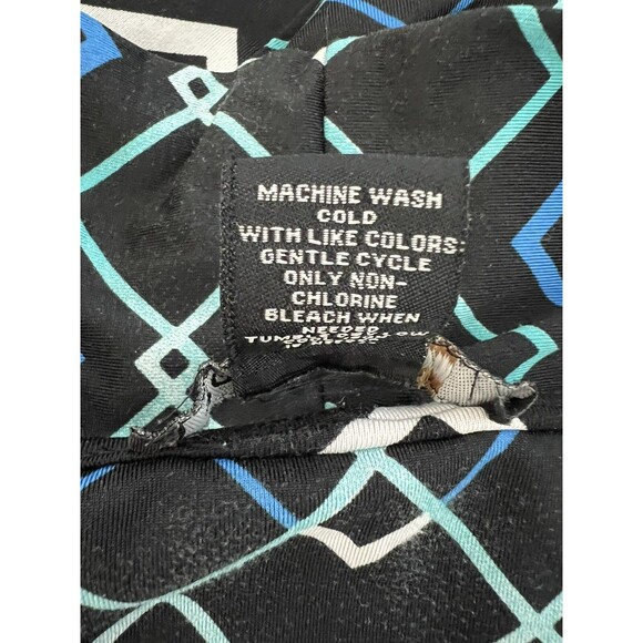 Robert Louis Blouse Size XL Multicolored Tie Neck Pullover Geometric Print Shirt - Picture 11 of 12